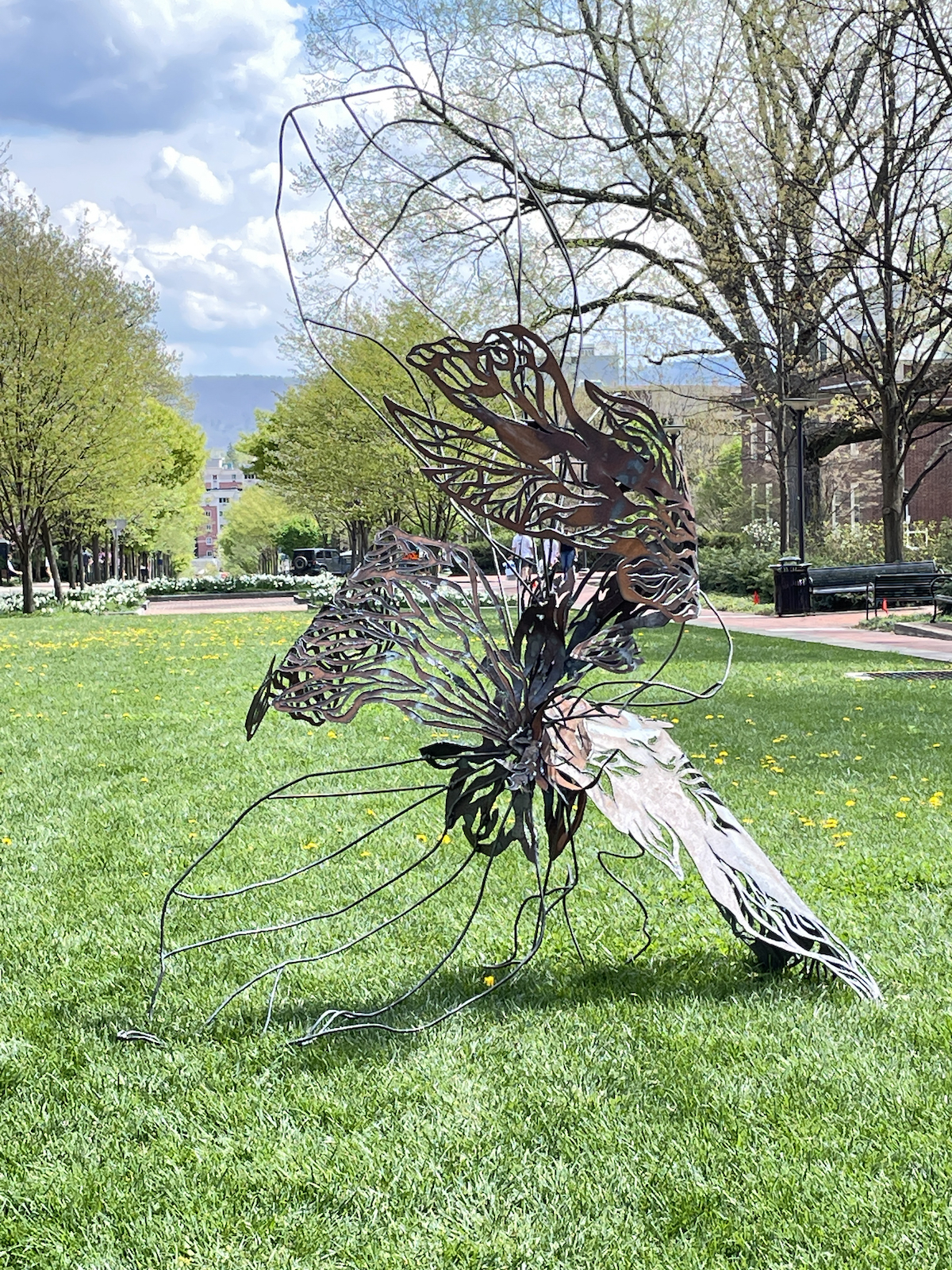 Metal and mixed media installation on Shortlidge Mall