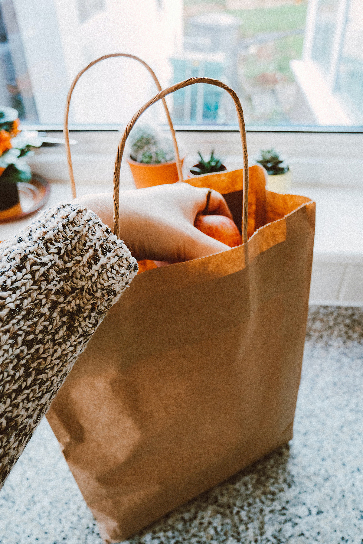 bag on counter