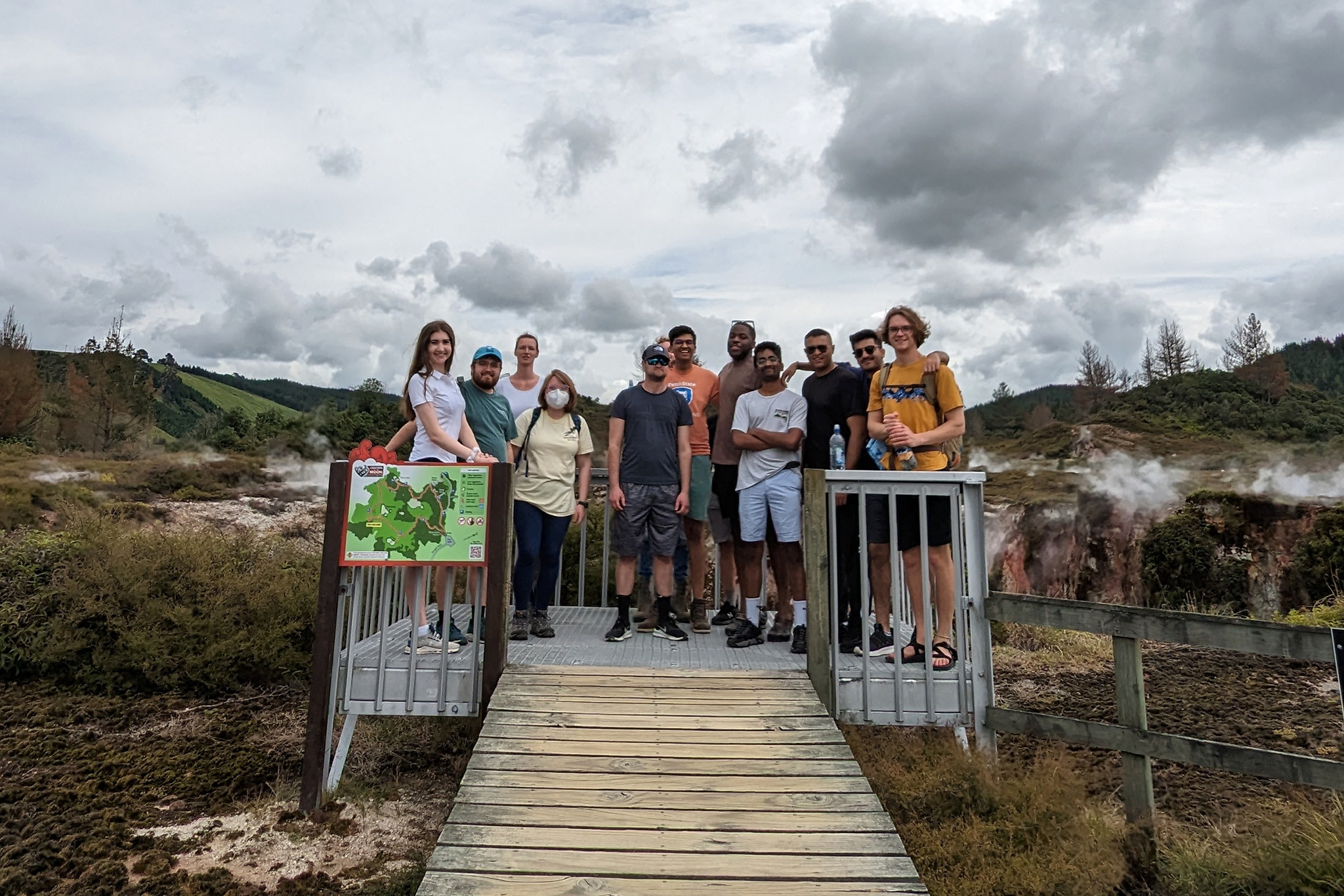 Students visit “Craters of the Moon,” which is a walk through one of the largest geothermal fields and a part of Taupo Volcanic Zone.