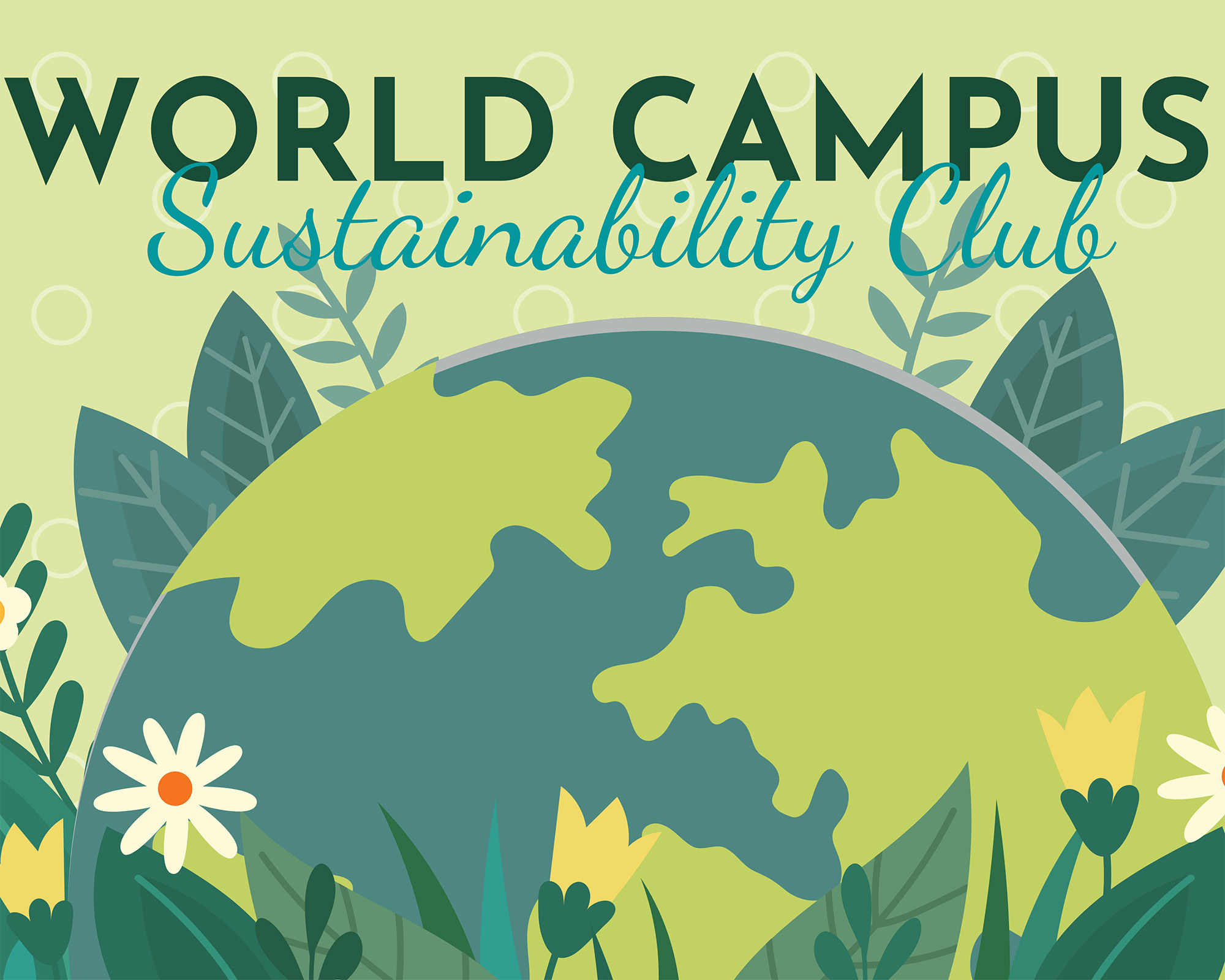 A digitally designed logo of the World Campus Sustainability Club.