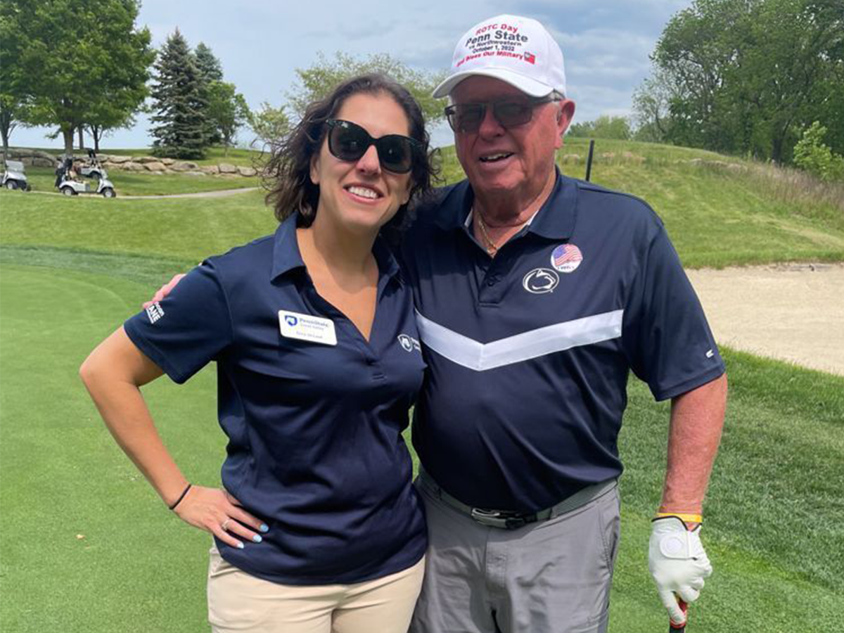 Erica McLeod and Dallas Krapf at a golf course