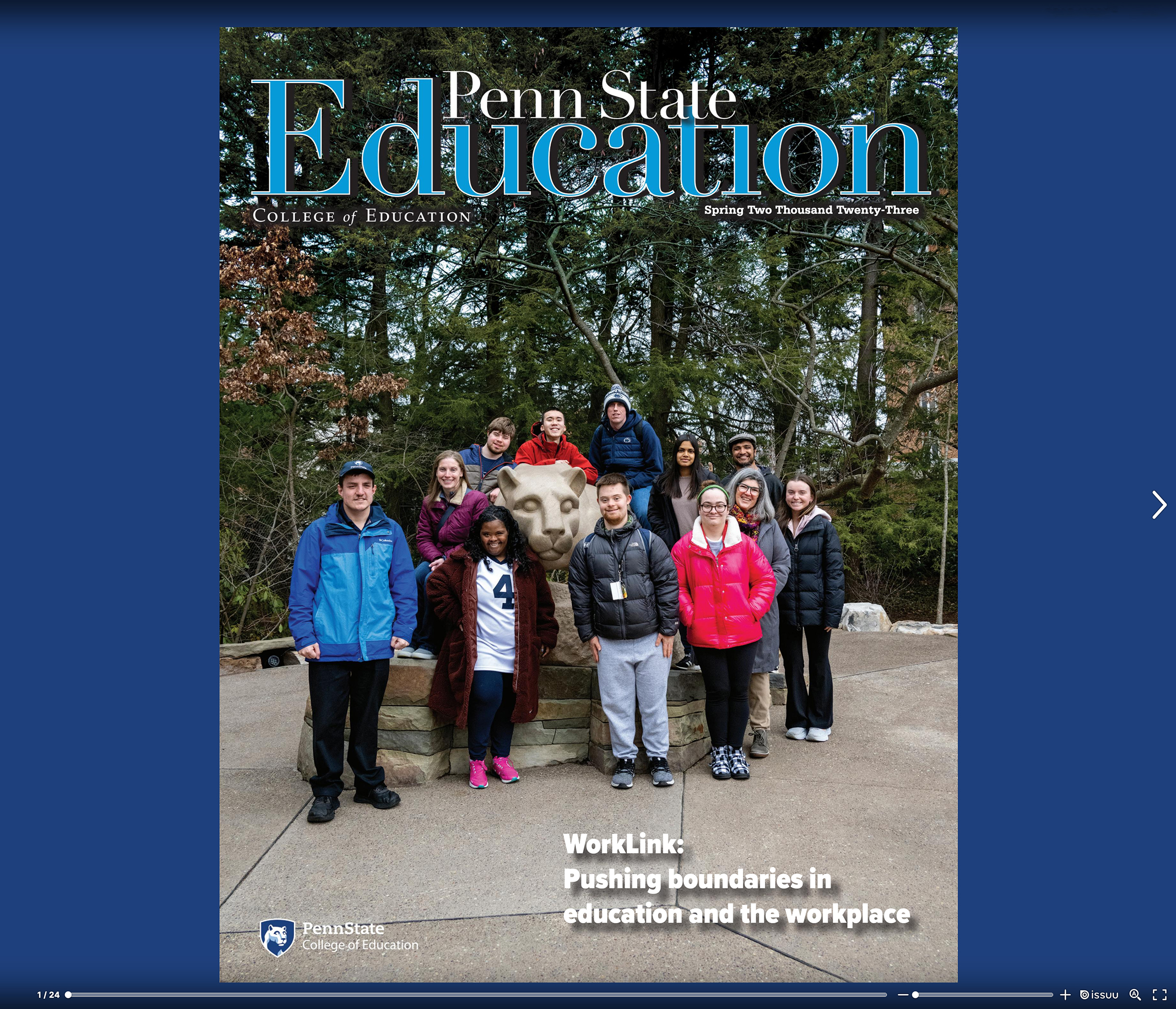 cover of magazine showing group of people at Lion Shrine