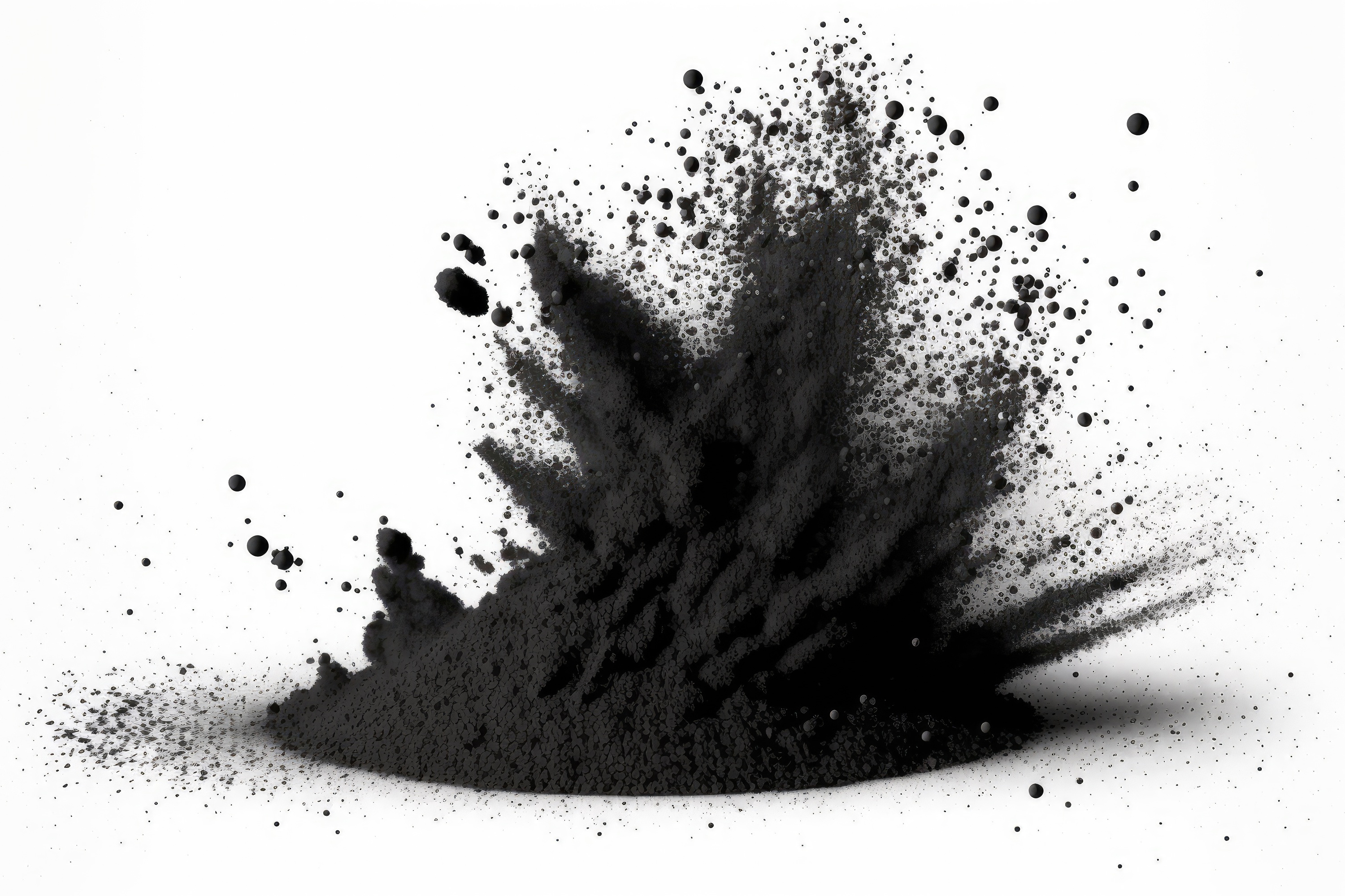 Black coal dust with particles. 