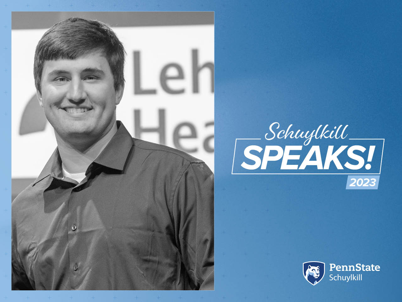 Graphic of Schuylkill Speaks! featuring Jake Leininger