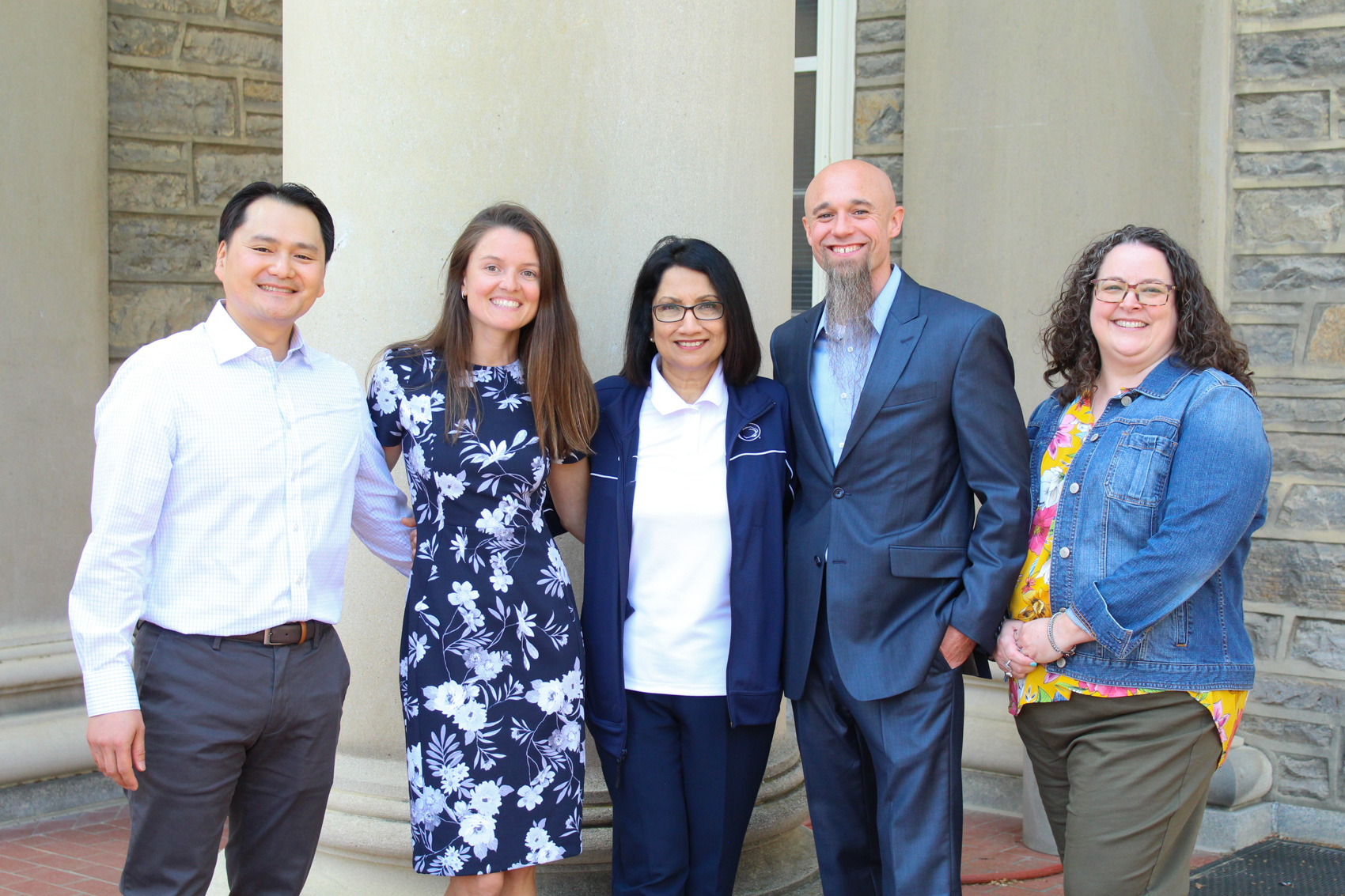 USAC staff award recipients with Neeli Bendapudi