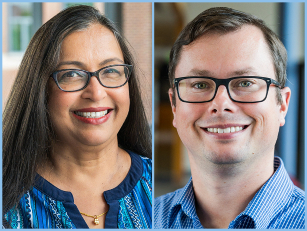 A composite image of two professional headshots showing Neela Yennawar on the left and Scott Lindner on the right