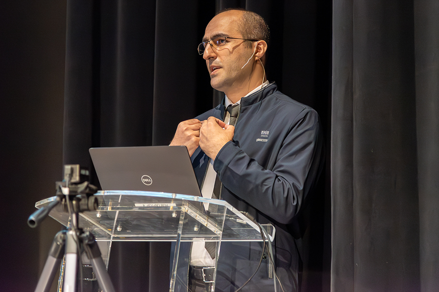 Amir Eskanlou at podium