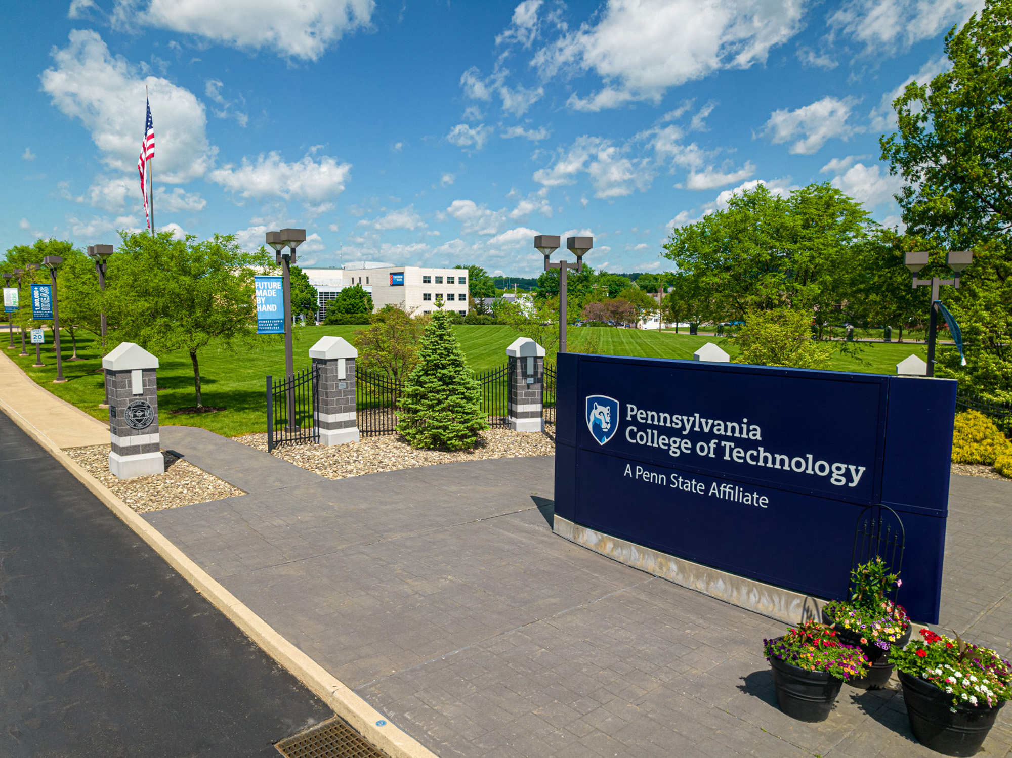 Pennsylvania College of Technology entrance sign and campus