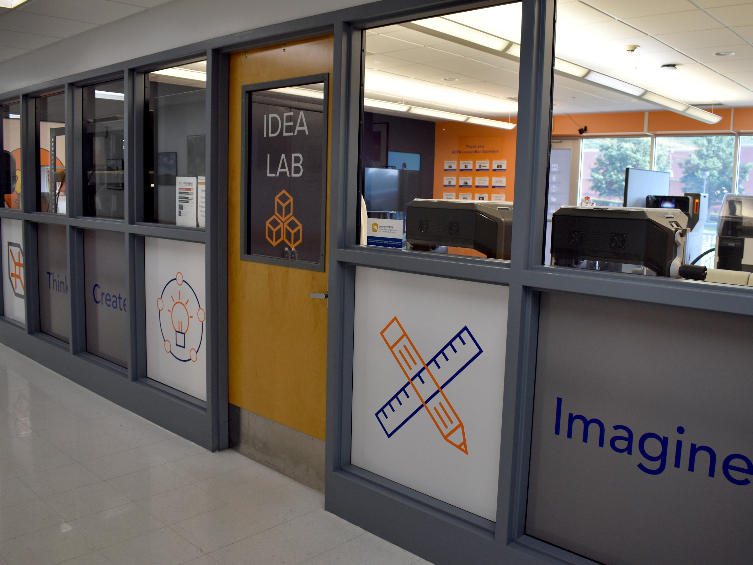 The entrance to the Idea Lab, part of the NCPA LaunchBox powered by Penn State DuBois.