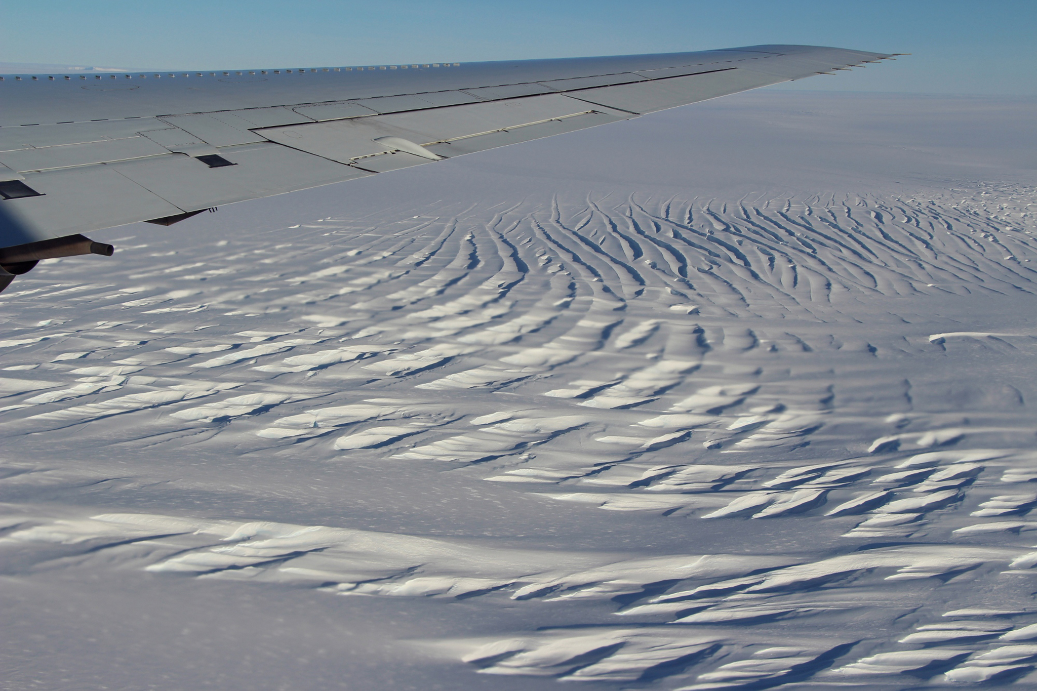 Heavy crevassing near the eastern shear margin of the Foundation Ice Stream 