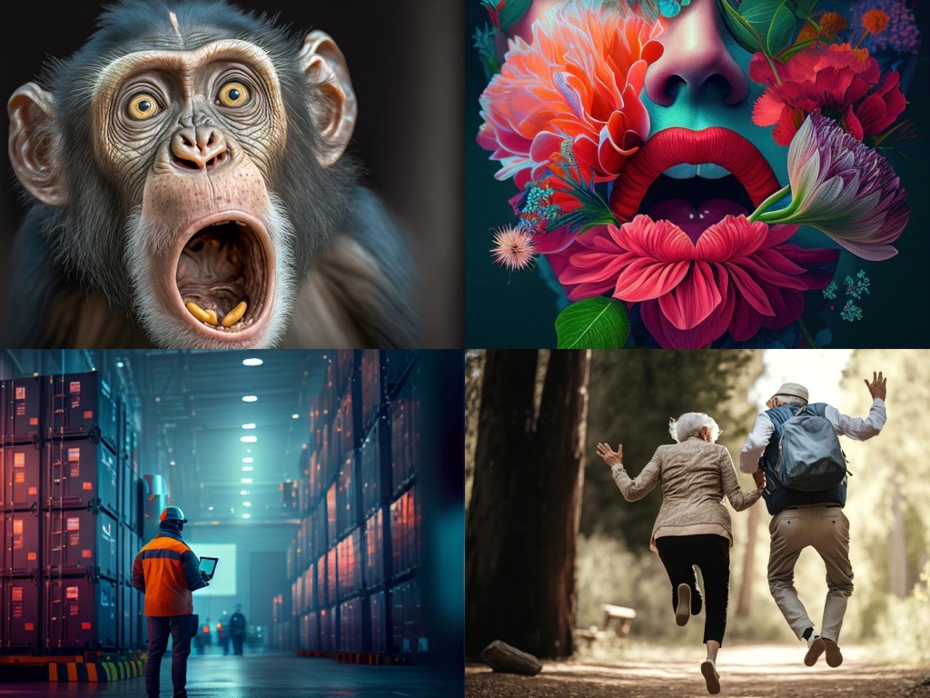 four random images generated by artificial intelligence