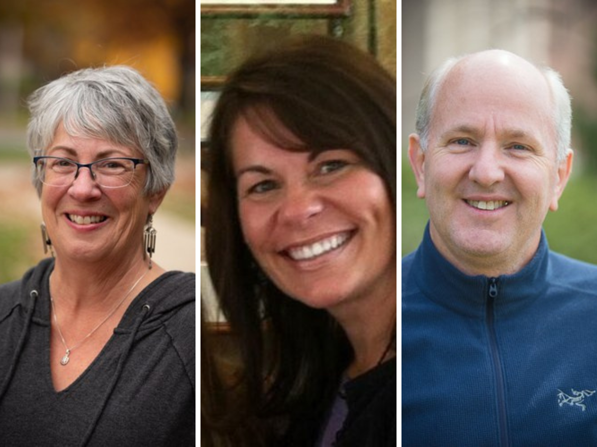 Composite photo including headshots of Tammy Shannon, Margaret Hoffman, and Rick Bates