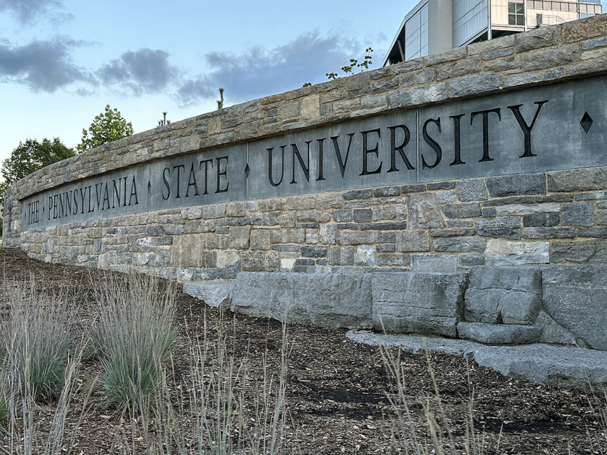 "Pennsylvania State University" sign at Beaver Stadium