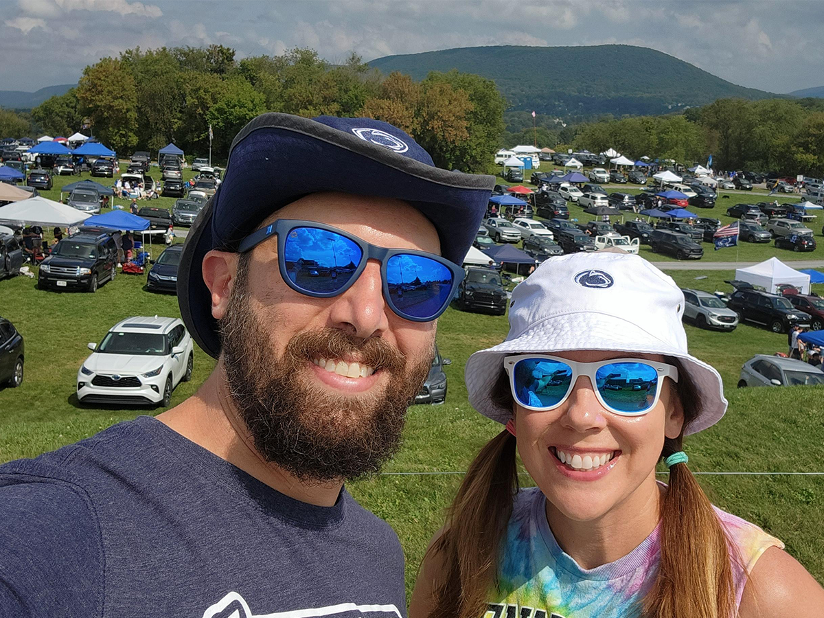 Jessie Whiteman and John Iacobacci at a Penn State football game