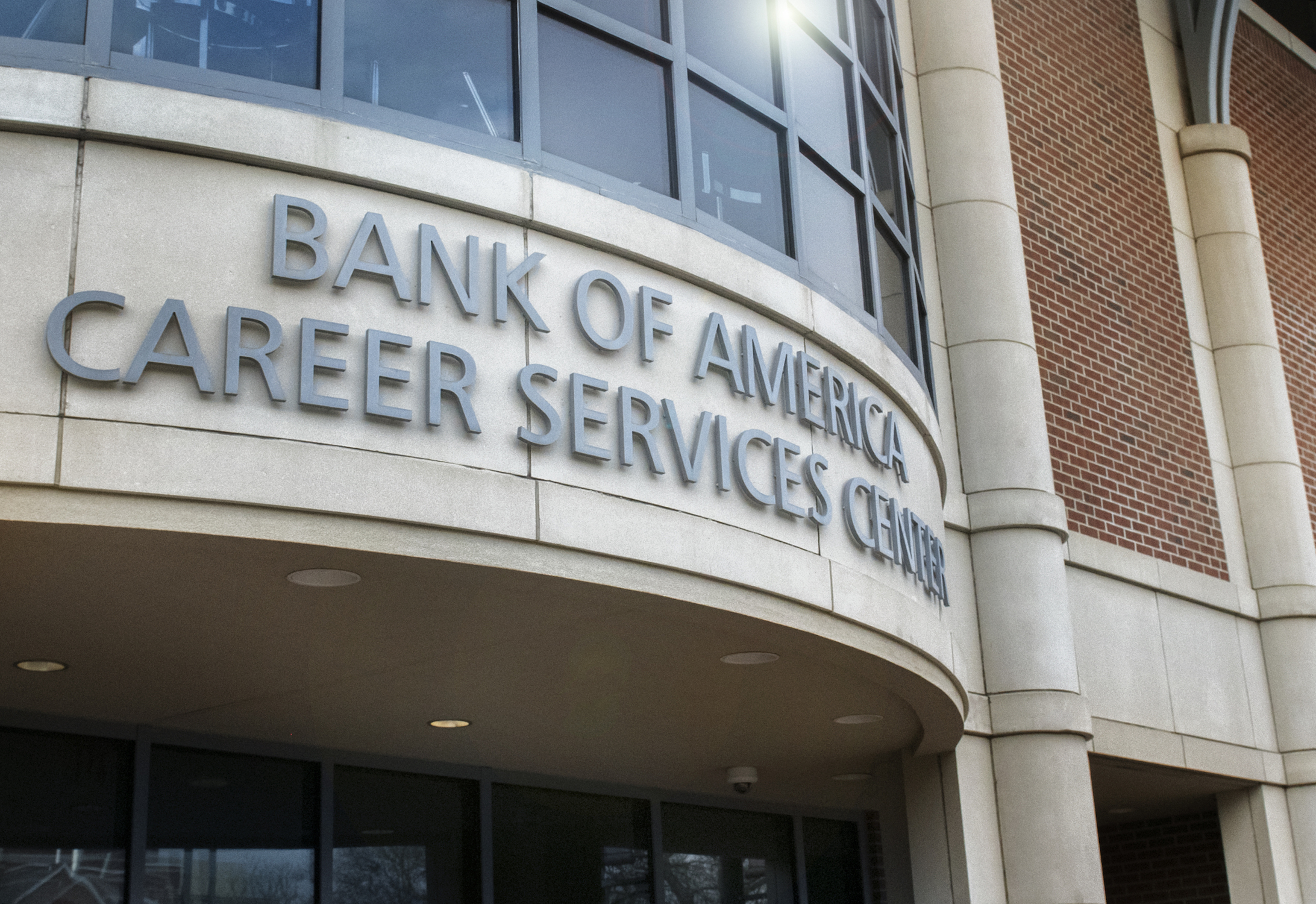 Exterior of the Bank of America Career Services Center