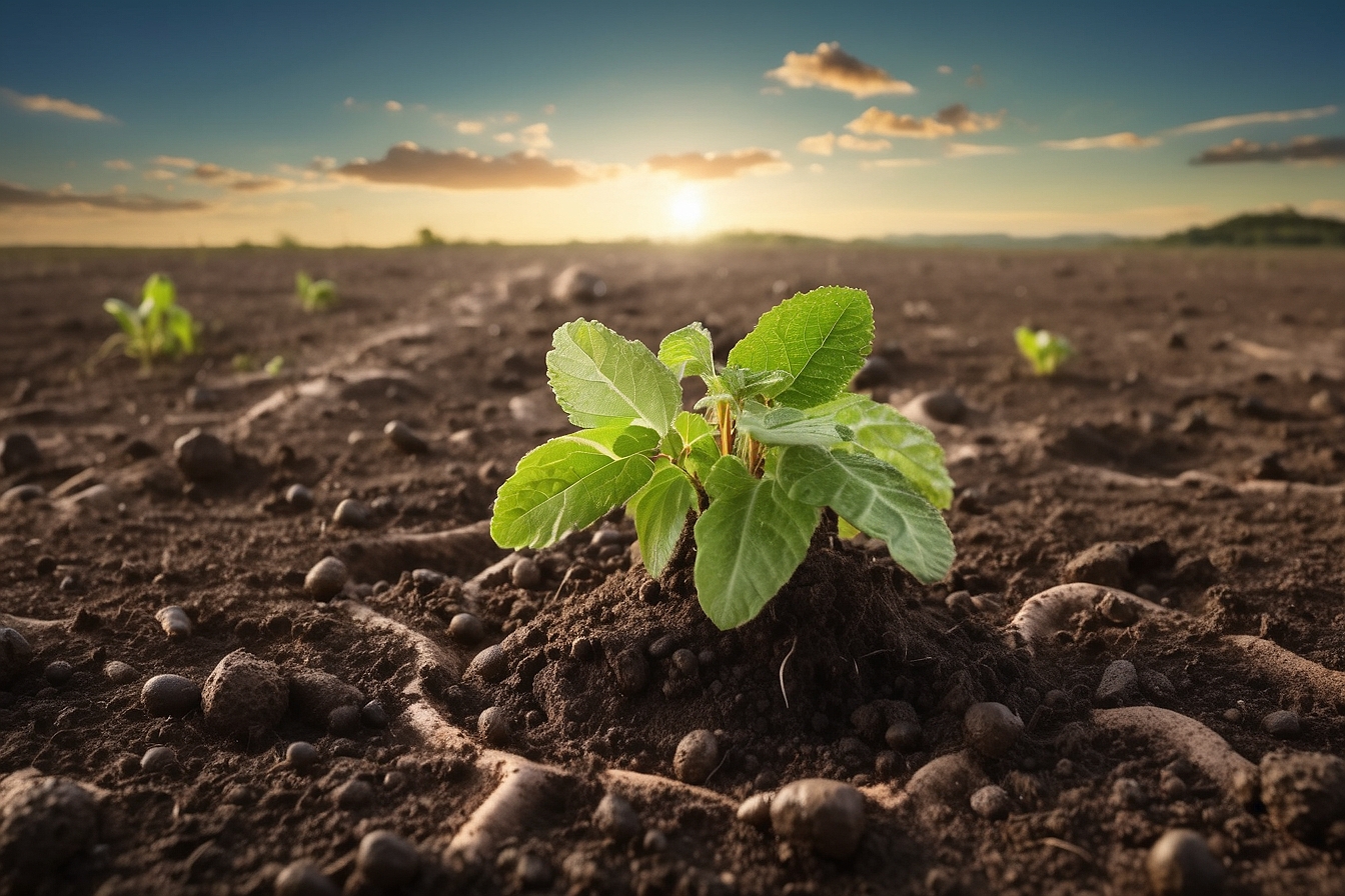 Image of plant growing in soil