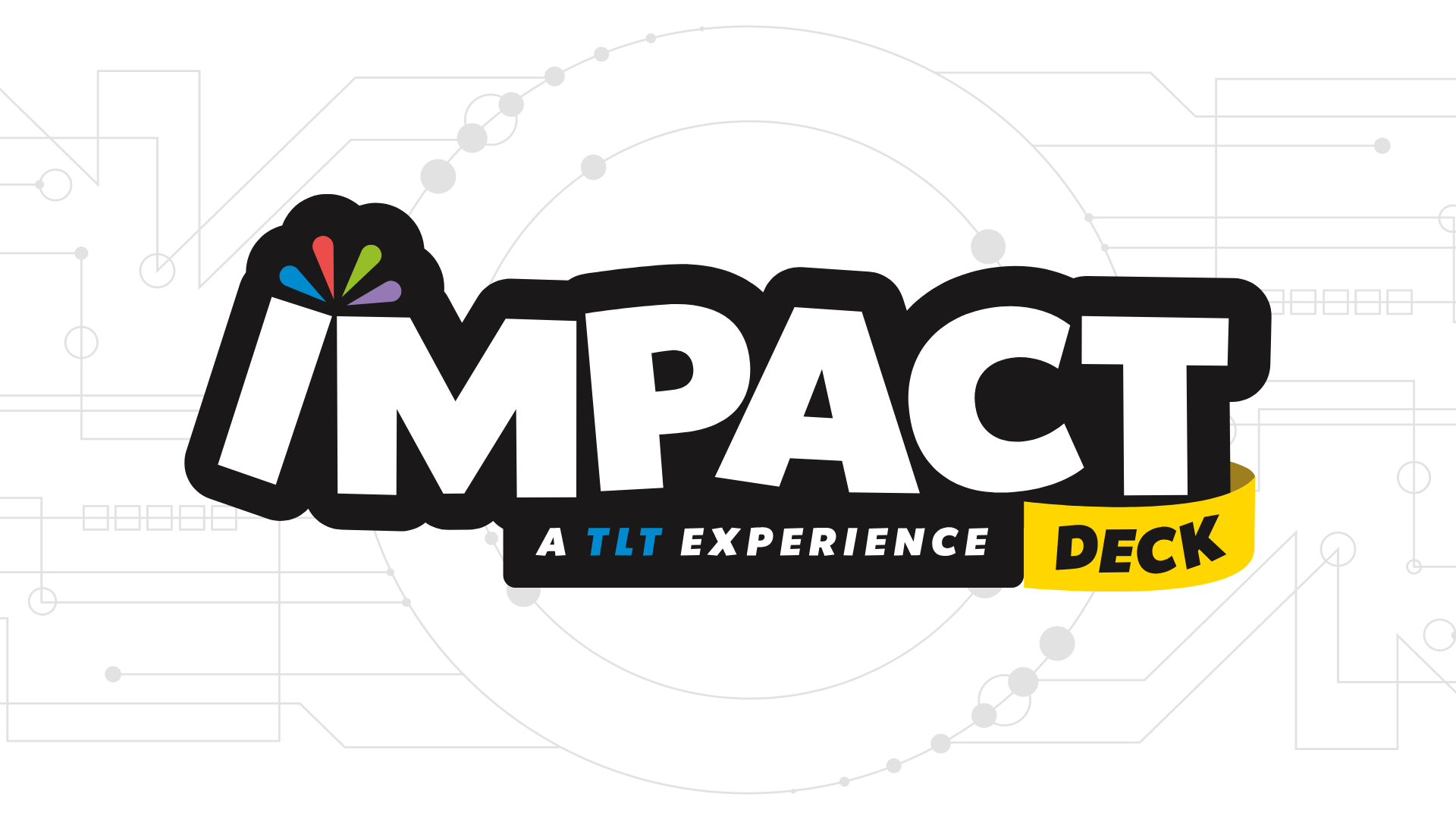 The IMPACT card game logo features an intricate circuitry design. 