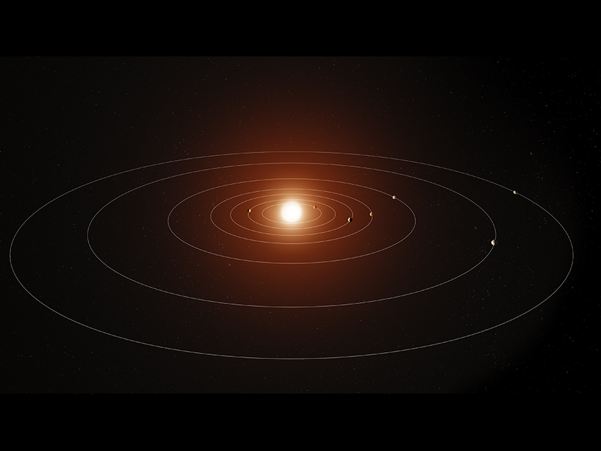 Artist's concept of Kepler-385 planetary system