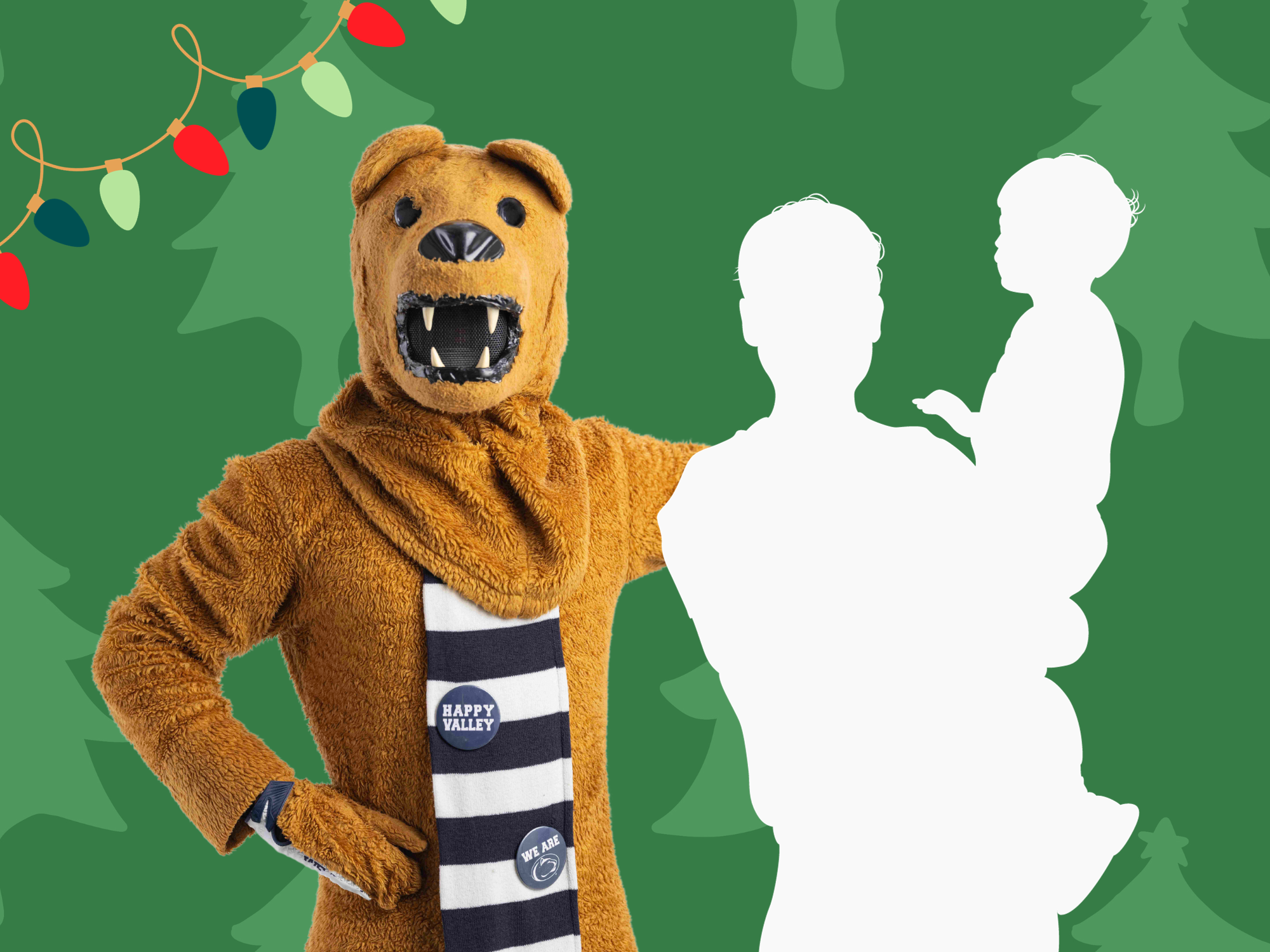 An image of the Nittany Lion next to a blank cutout