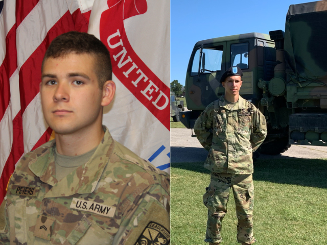 Two PSU-LV students in military uniforms 