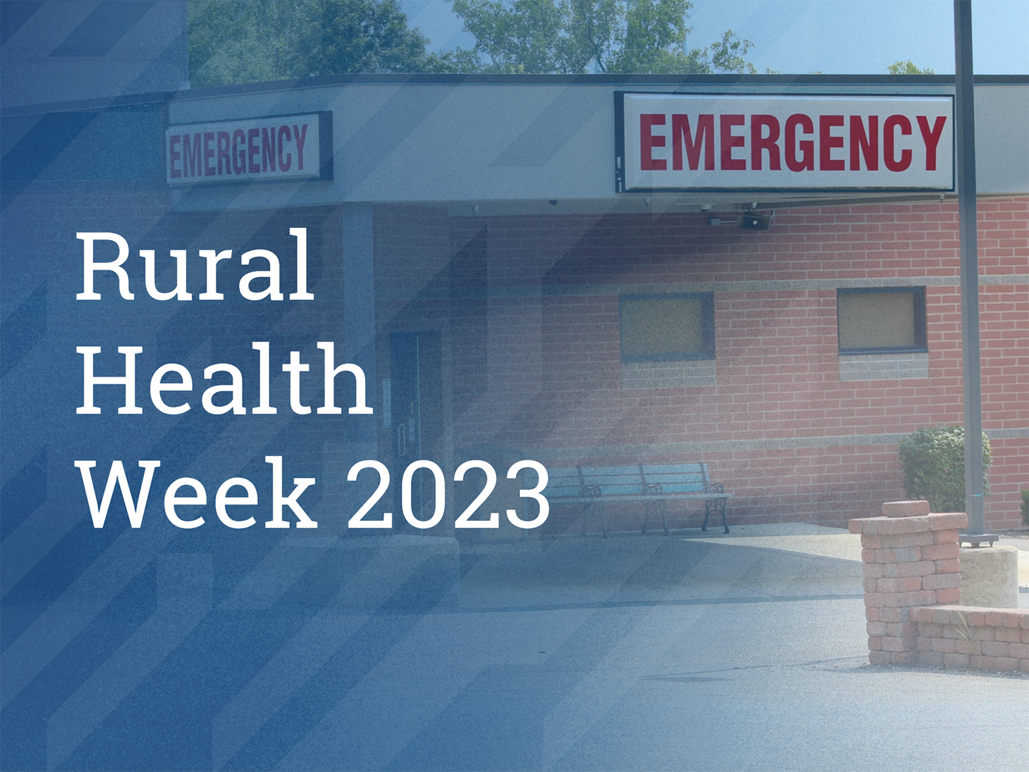 Emergency room entrance. "Rural Health Week".