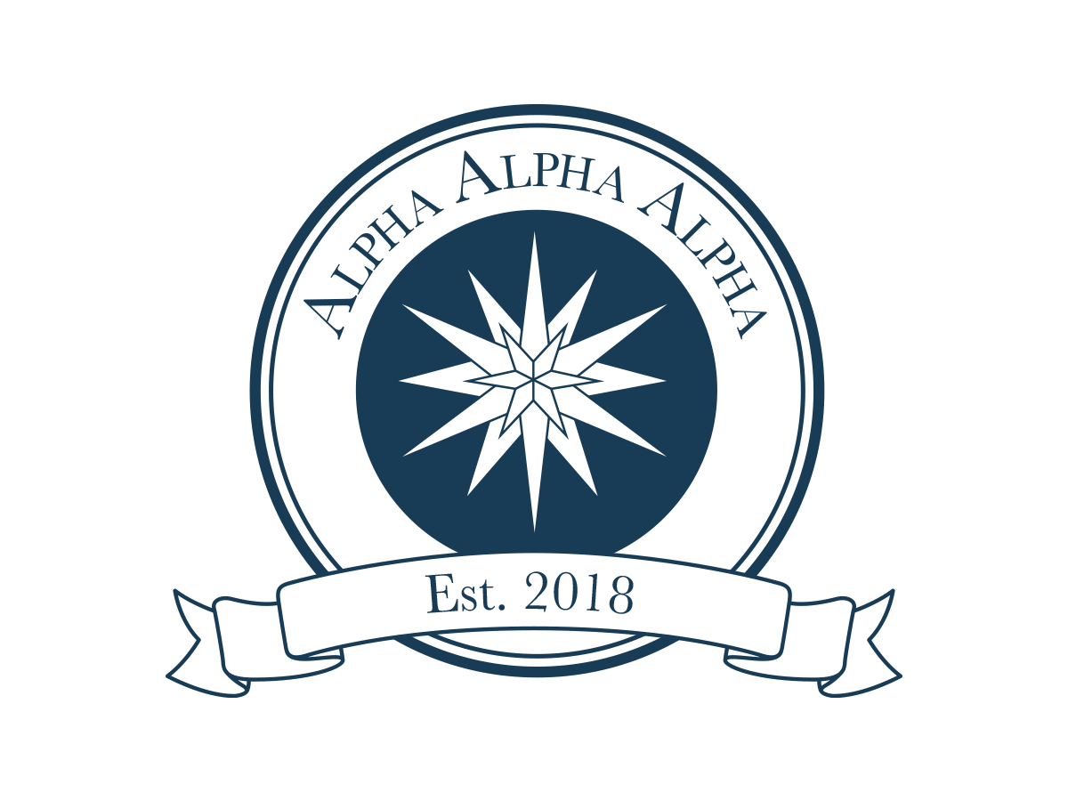 Tri-Alpha logo that says Alpha Alpha Alpha established 2018