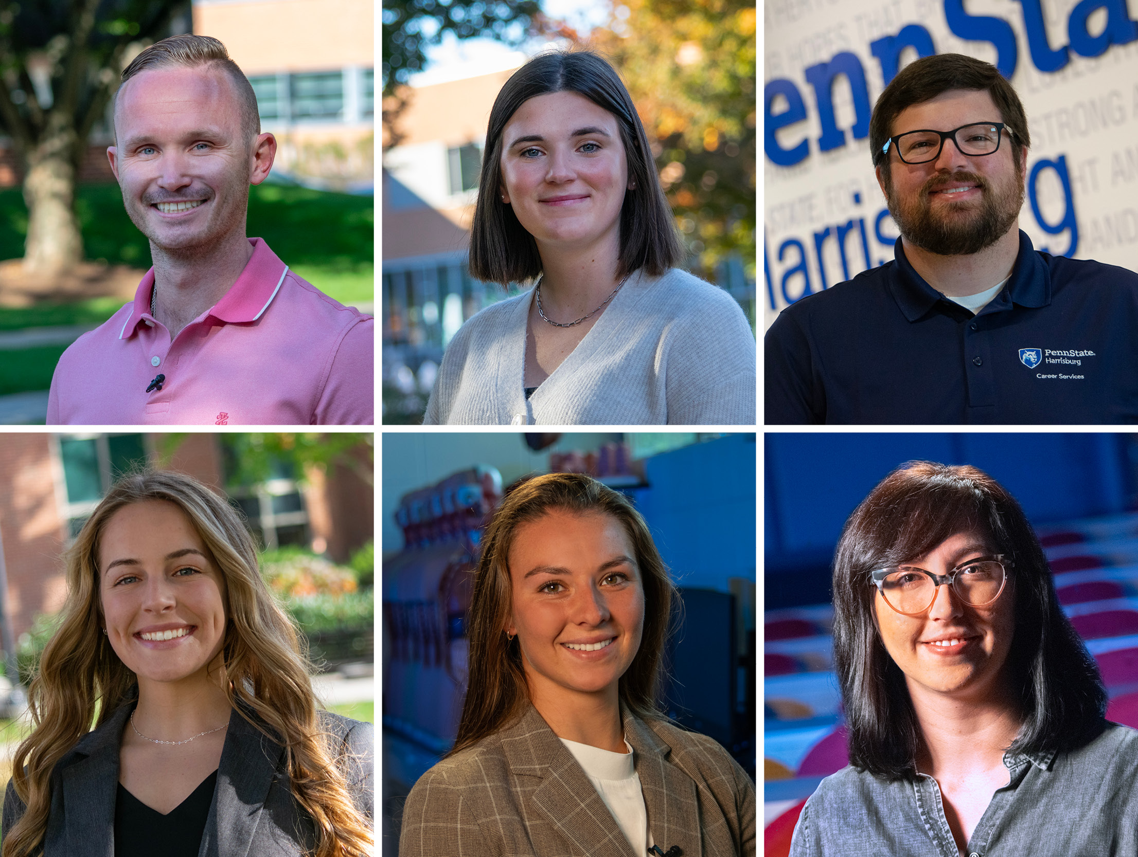 Collage of six headshots of student marshals