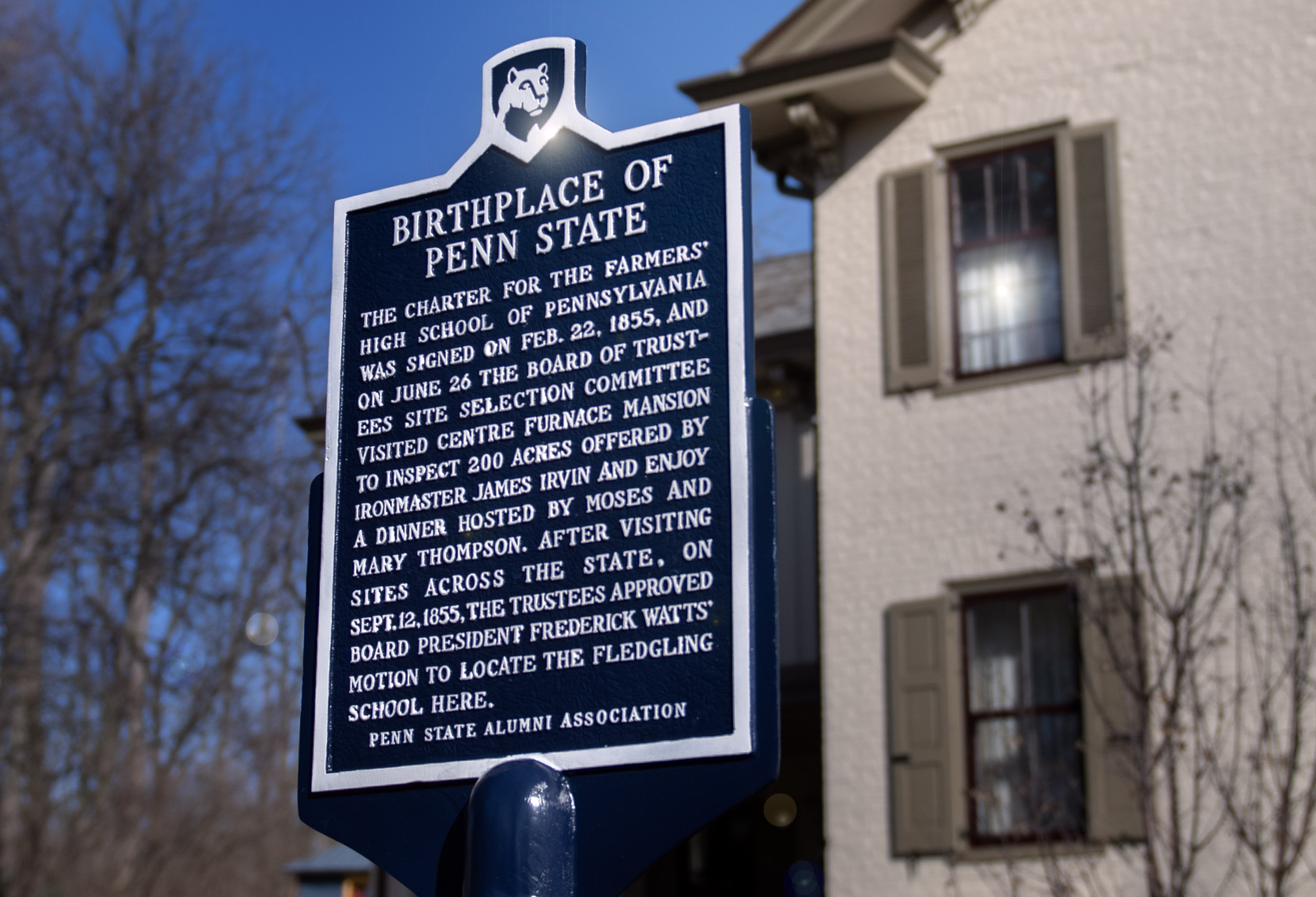 historical marker birthplace of penn state