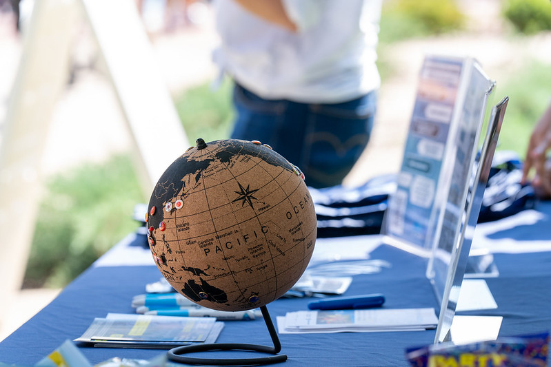 A globe on a table