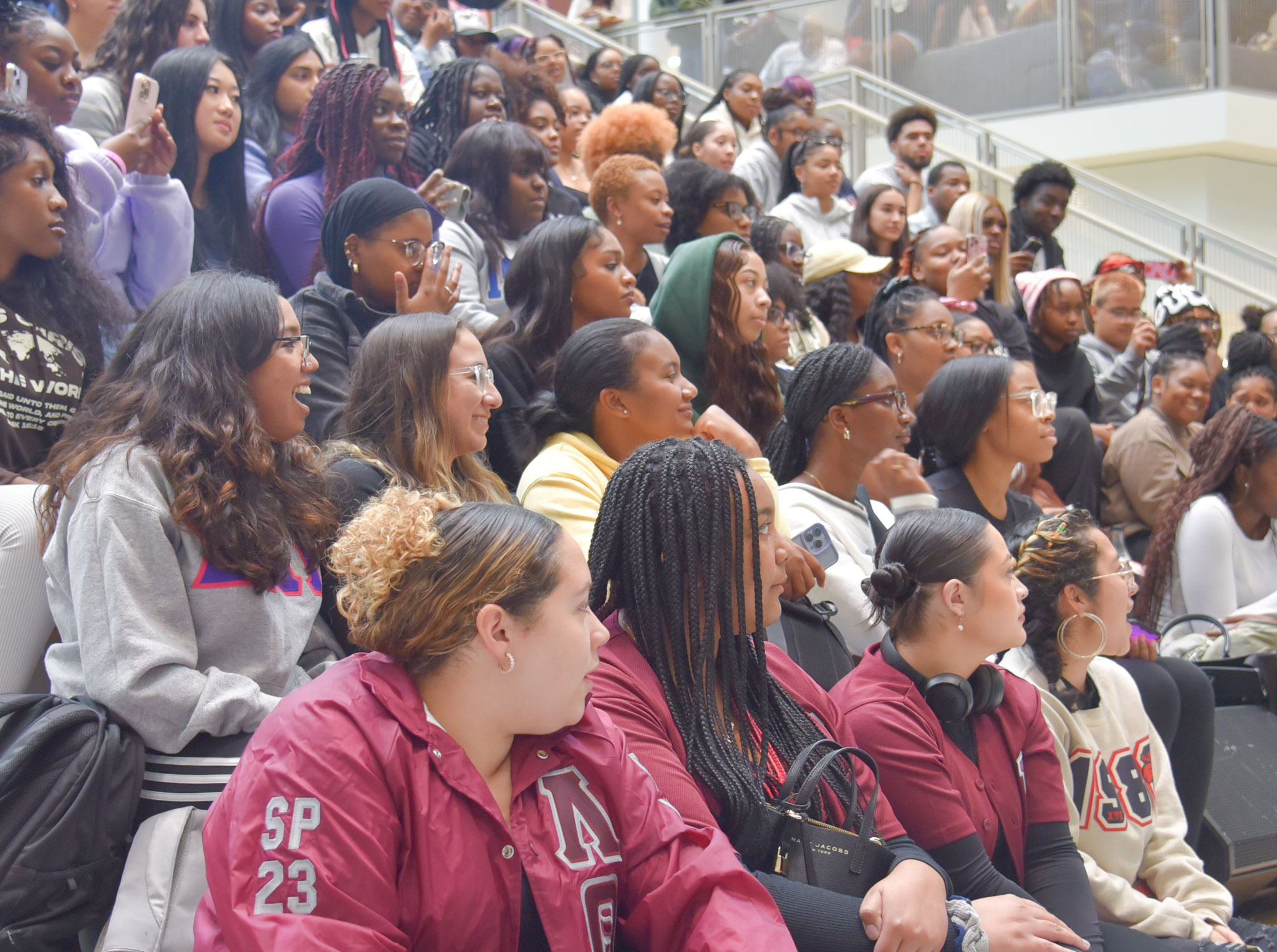 Students watch performances during the Pride in our Community pep rally