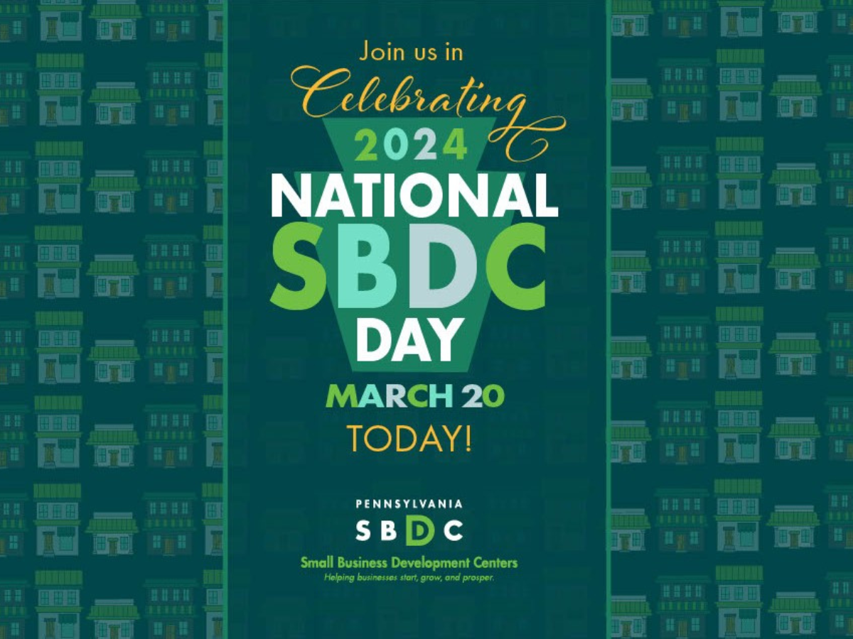 A graphic that states: Celebrating 2024 National SBDC Day on March 20