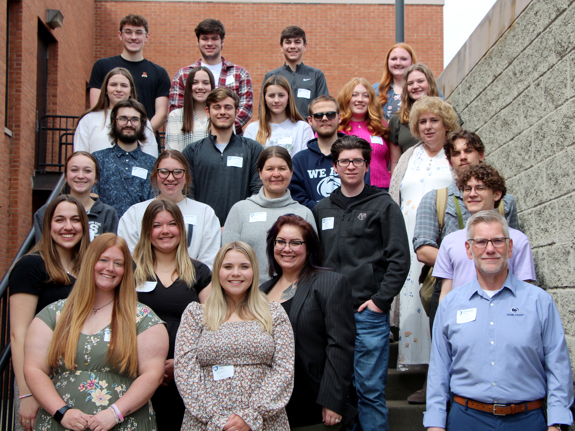 Current and newly inducted members of the Delta Mu Sigma Honor Society at Penn State DuBois.