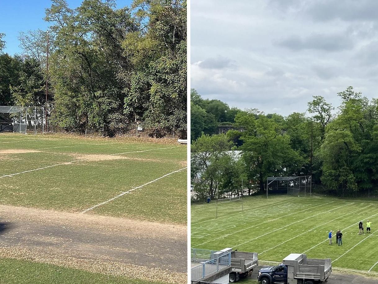 Westinghouse Academy football field Pittsburgh before and after