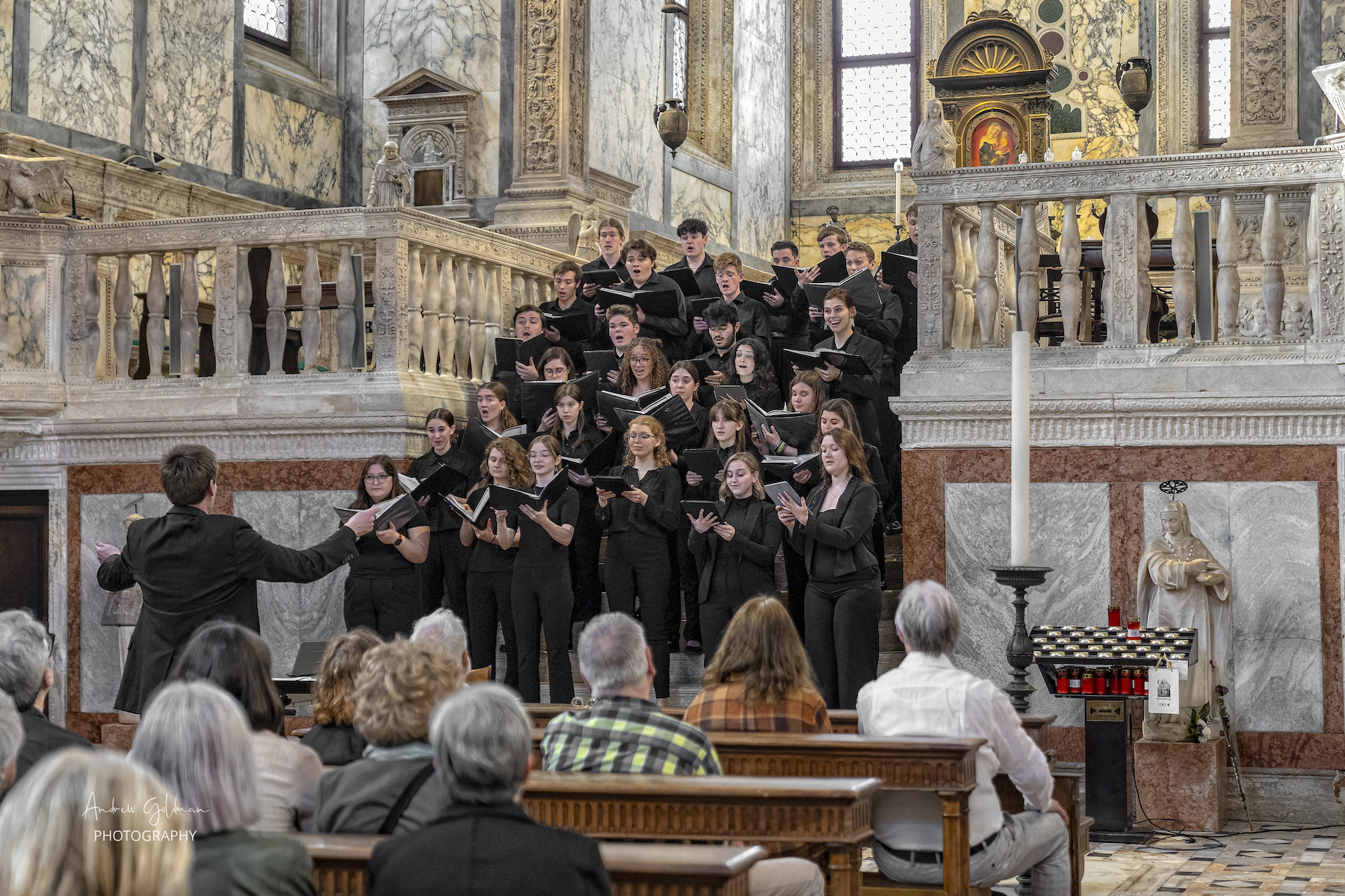 Choir performing in a church