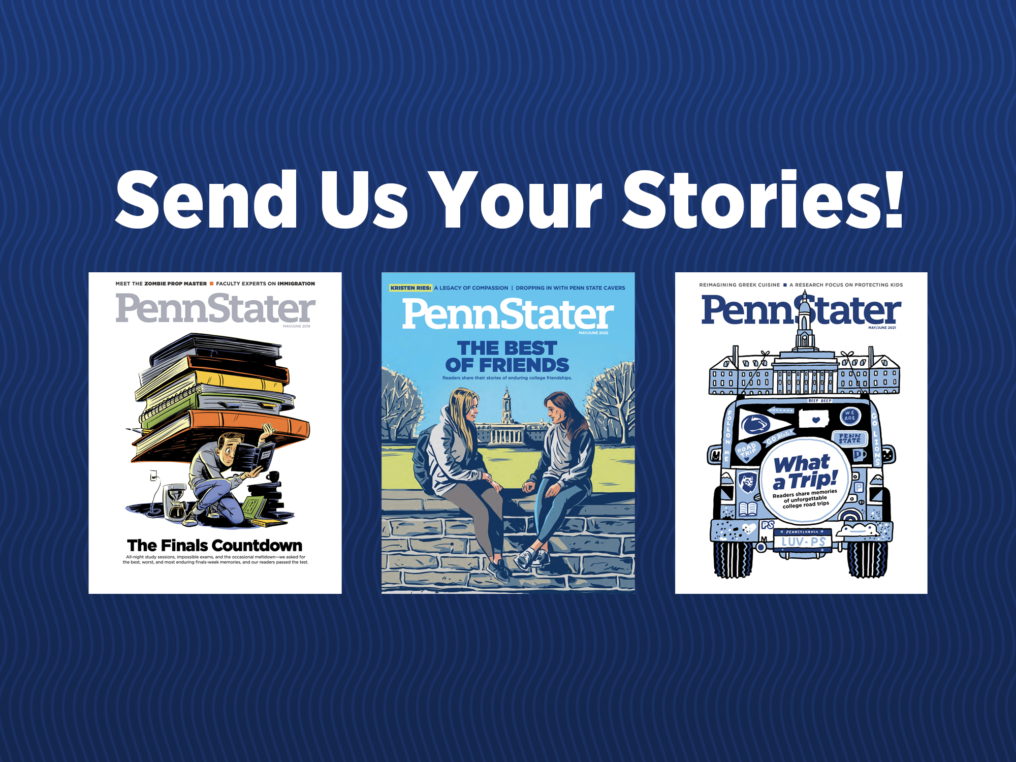 illustration of penn stater magazine covers