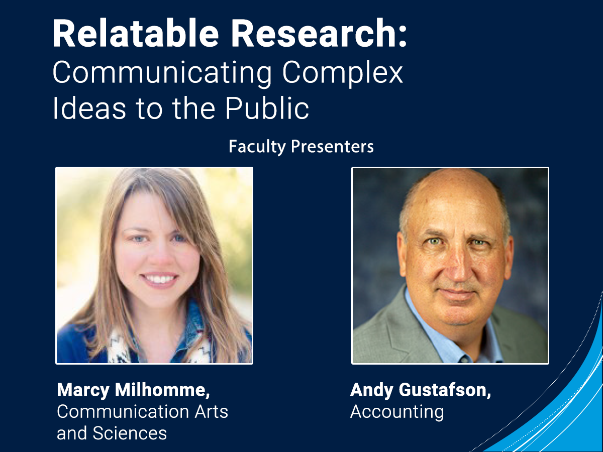 Faculty presenters for relatable research event