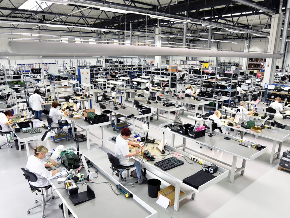 Factory floor at a semiconductor facility 