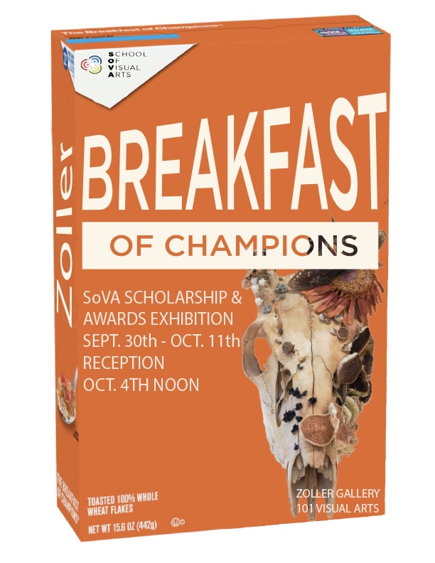 "Breakfast of Champions" in white text on orange background