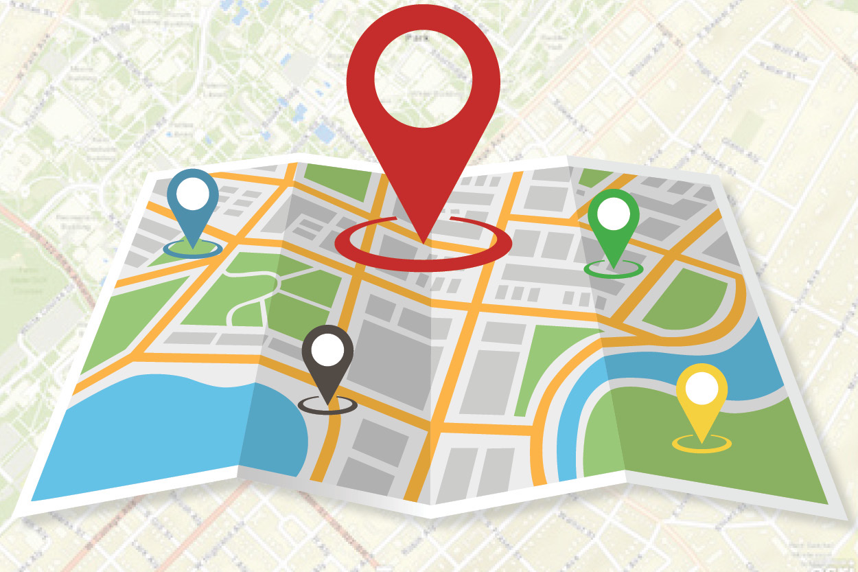 Illustration of map and GIS position indicator