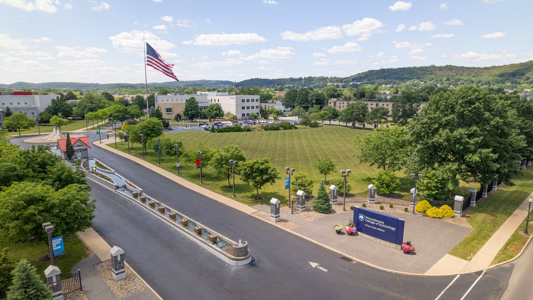 An aerial view of the Penn College campus.