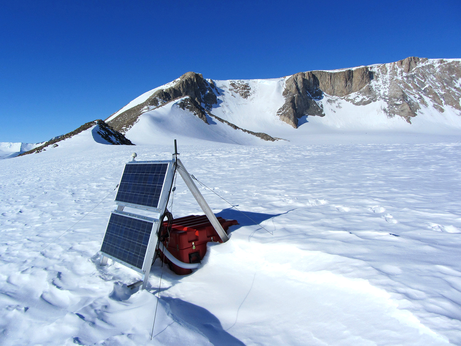 Metal equipment in the snow