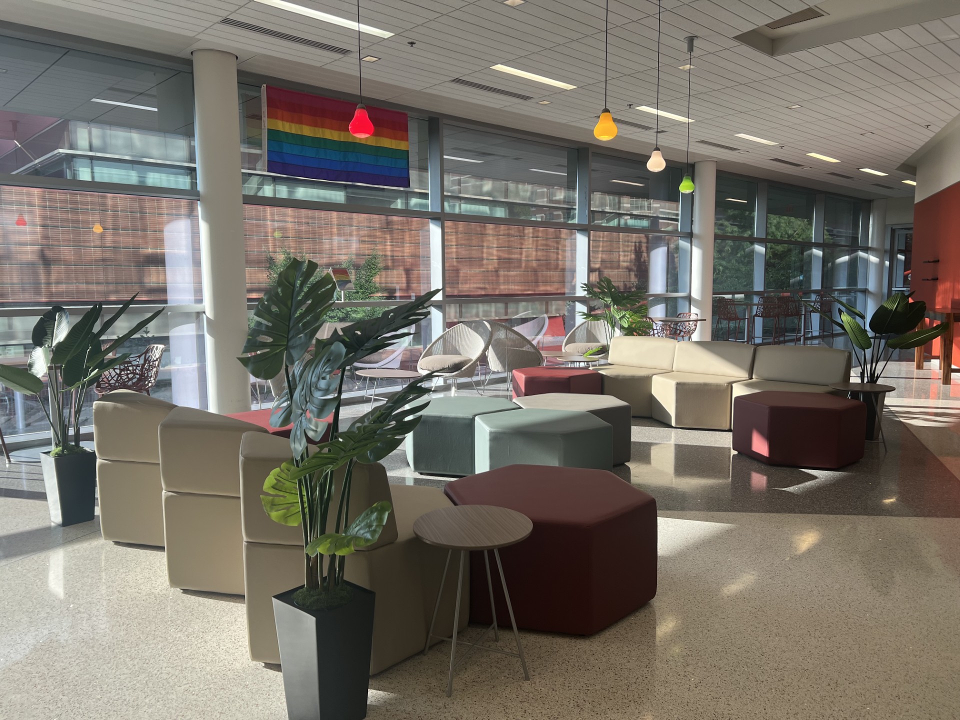 UHS main lobby with new furniture and plants