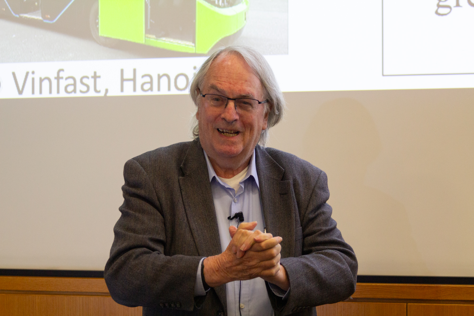 Stan Whittingham presenting at the Allcock Group Alumni Lecture 