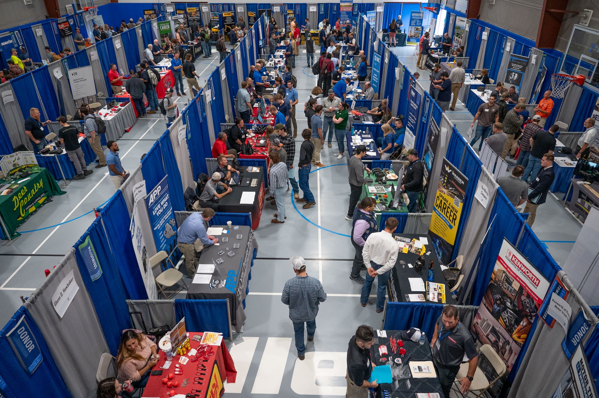 Booths at the Penn College Career Fair