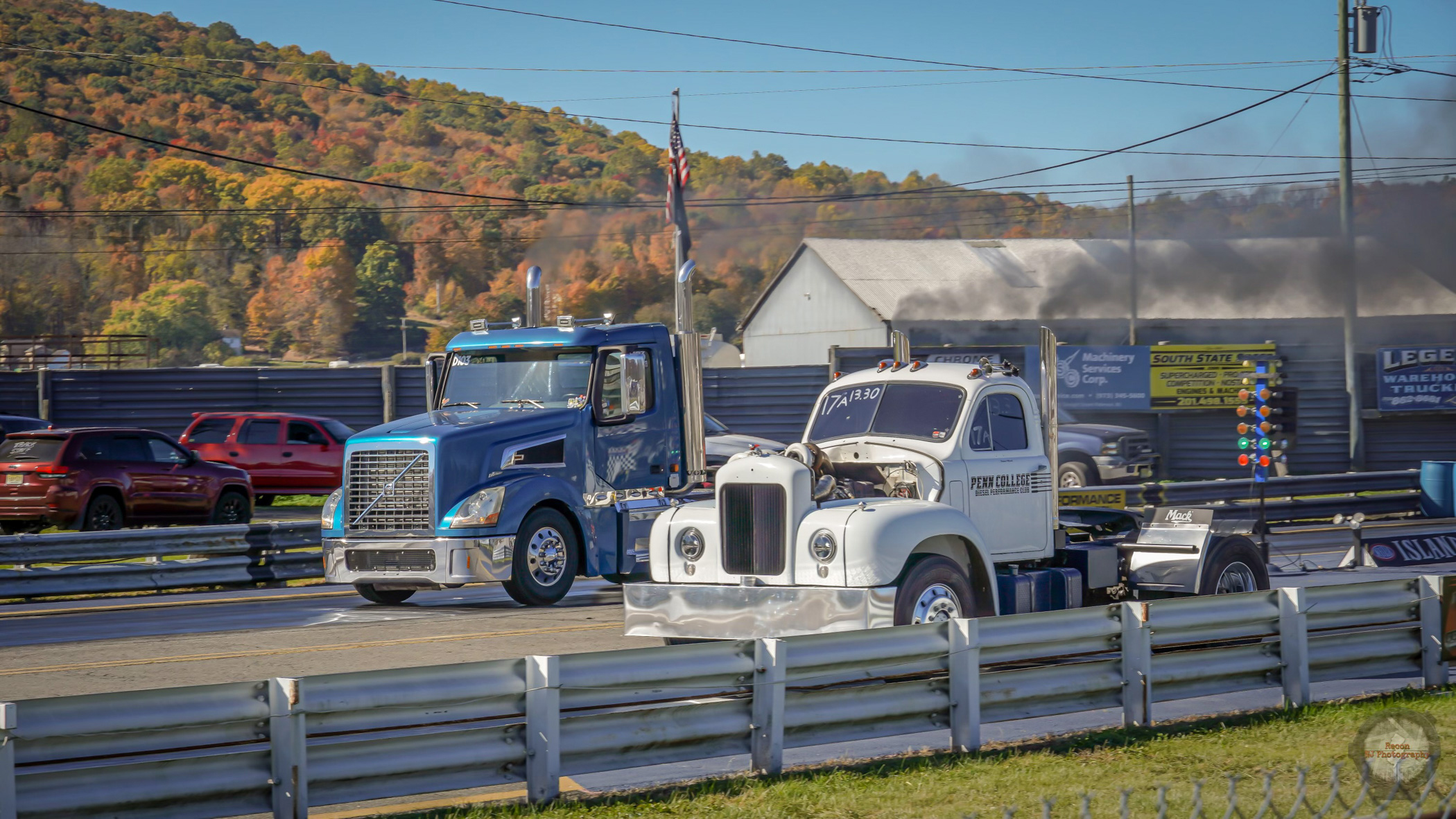 Two big trucks side by side