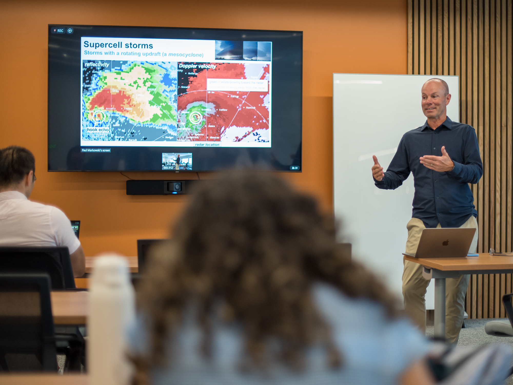 Paul Markowski speaks at an extreme weather workshop.