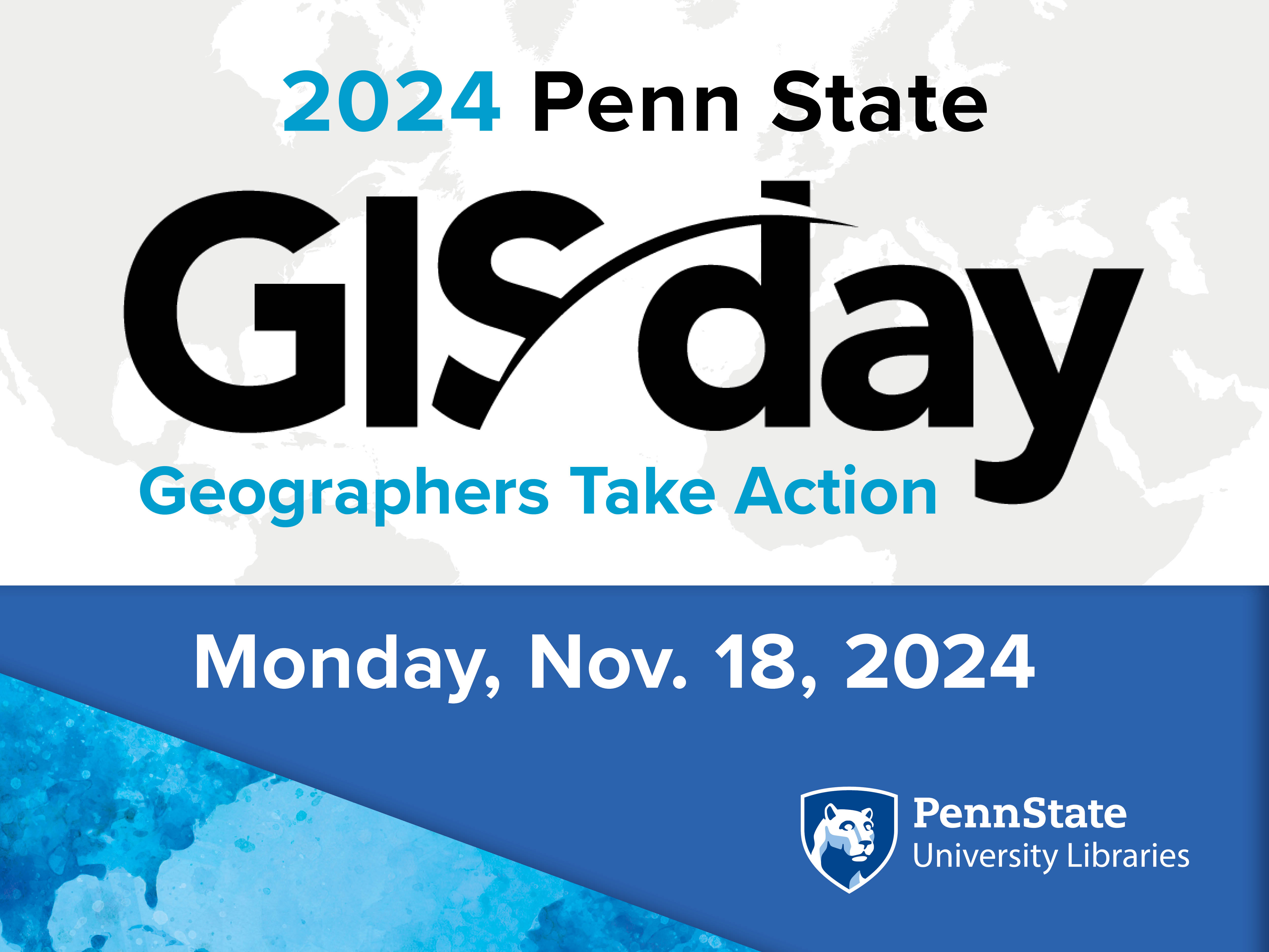 GIS Day logo and basic information for 2024 Penn State GIS Day