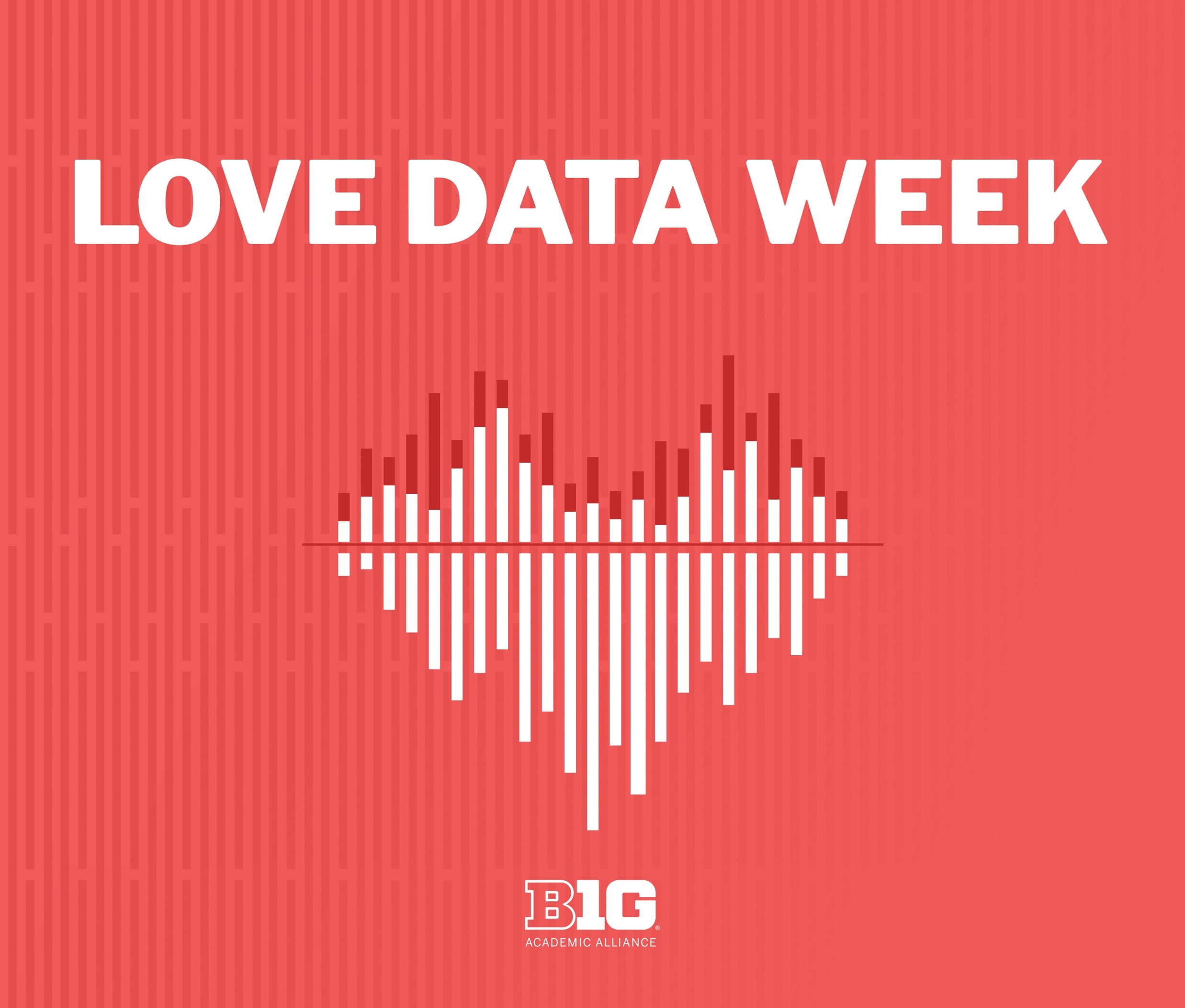 Heart-shaped graph that is the logo for Love Data Week