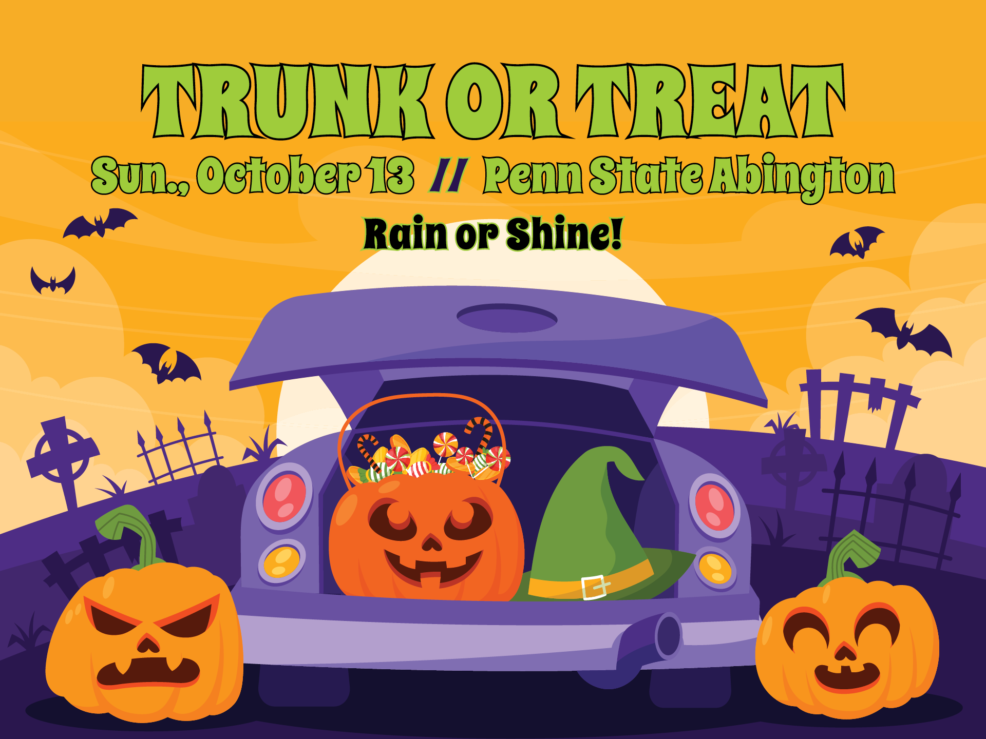 Graphic with pumpkin for Trunk or Treat