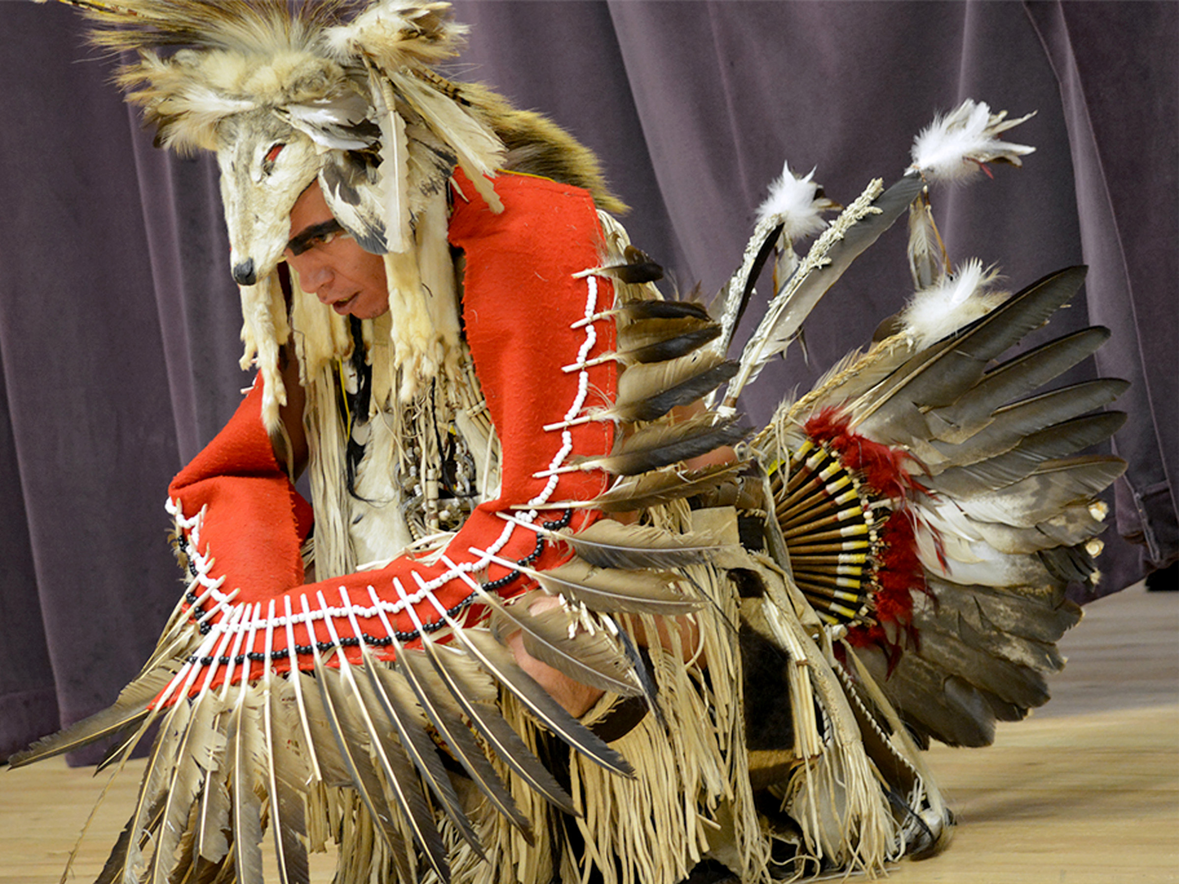 A member of the Piscataway Nation Singers & Dancers during a performance. The group will perform in Hiller Auditorium, on the Penn State DuBois campus, on Tuesday, Nov. 12.